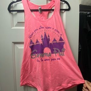 Gamma Phi Beta Pink Next Level Apparel Disney Princess Tank Top NWT